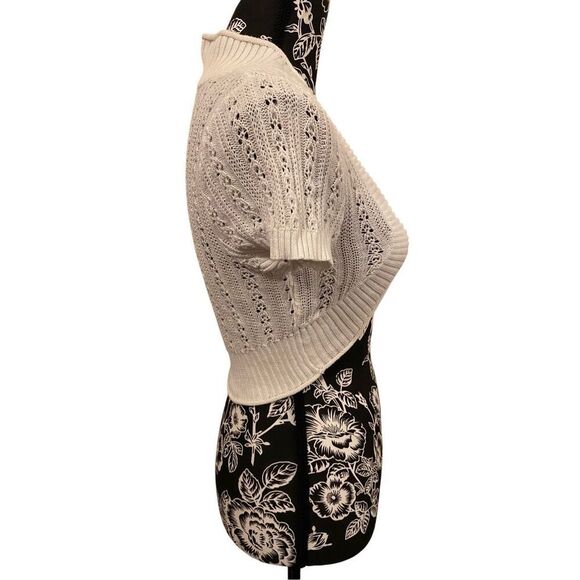 Arizona Jean Co Cropped Crochet Sweater Knit Juniors Sz Medium Boho Bohemian - Picture 4 of 15
